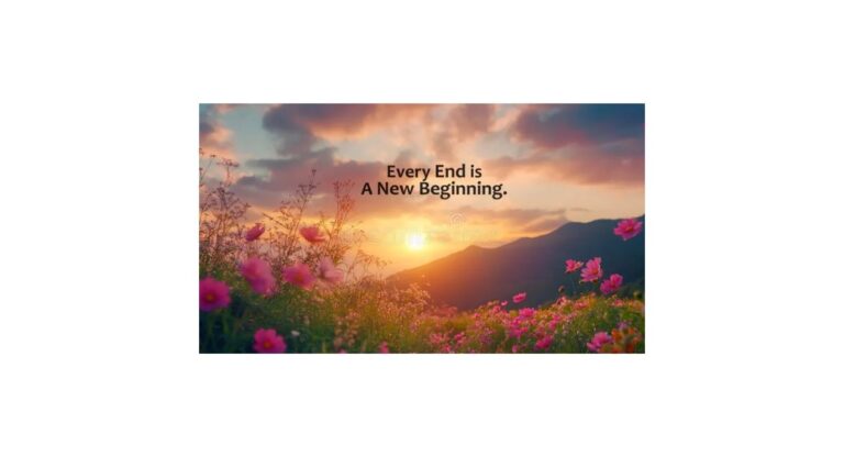 Inspirational morning scene with soft sunlight over a peaceful landscape, symbolizing that every morning is a new beginning and a fresh opportunity for positivity and growth.