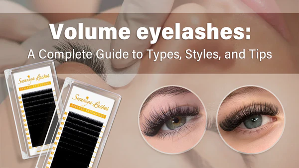 Eyelash extensions creating natural long and voluminous lashes